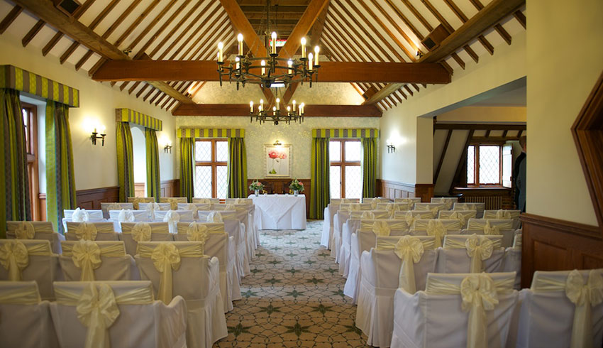 Mannings Heath Golf Club set up for a civil ceremony wedding