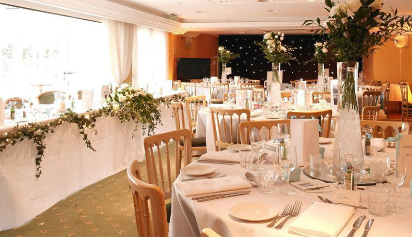 The Parrot Inn, a Surrey wedding venue set up for a wedding reception