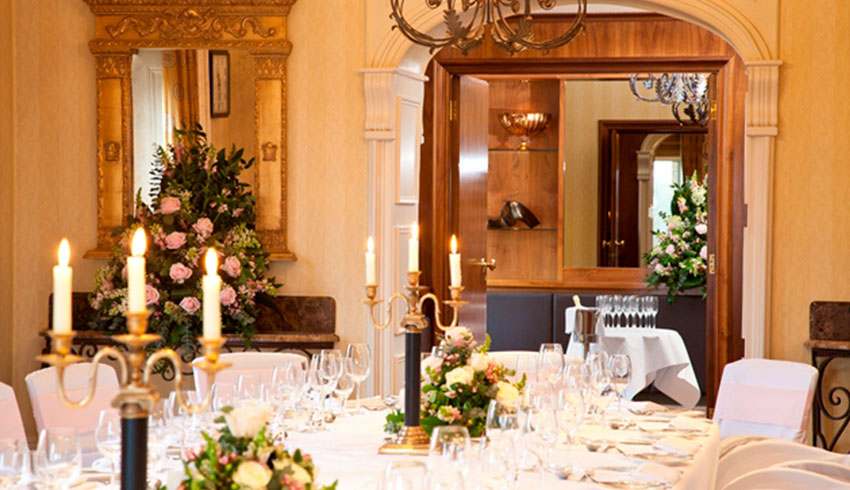 The Petersham Hotel set up for a wedding reception