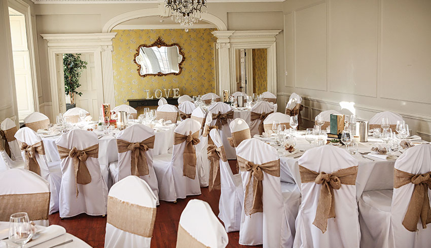 Gildredge Manor set up for a wedding reception