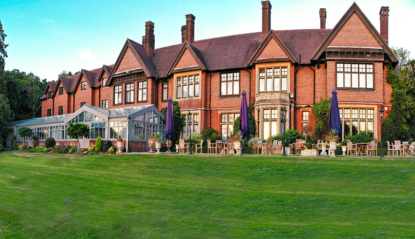 View of the outside of Stanhill Court wedding venue