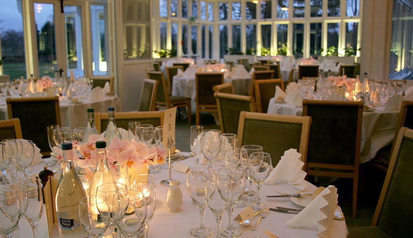 The Elvetham in Hampshire, set up for a wedding reception