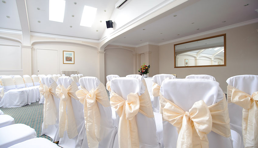 Wedding ceremony room at the Spa Hotel, Kent wedding venue