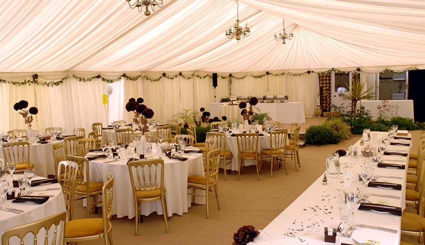 Marquee at Winslowe House set up for a wedding reception, Fabulous Wedding Venues